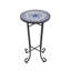 Table d'appoint de patio, bleu et noir