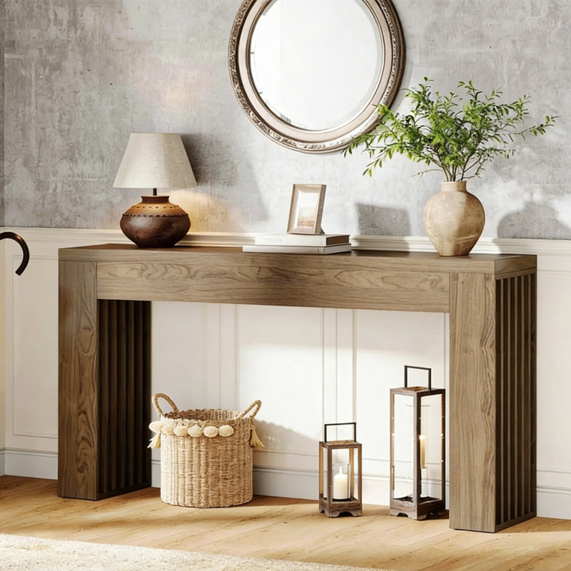 Retro Minimalist Practical Console Table, 31.5" H x 47.24" W x 11.81" D
