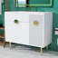 Meuble-lavabo contemporain de 36 pouces avec lavabo, porte à fermeture en douceur et façade rabattable, comptoir de lavabo en résine