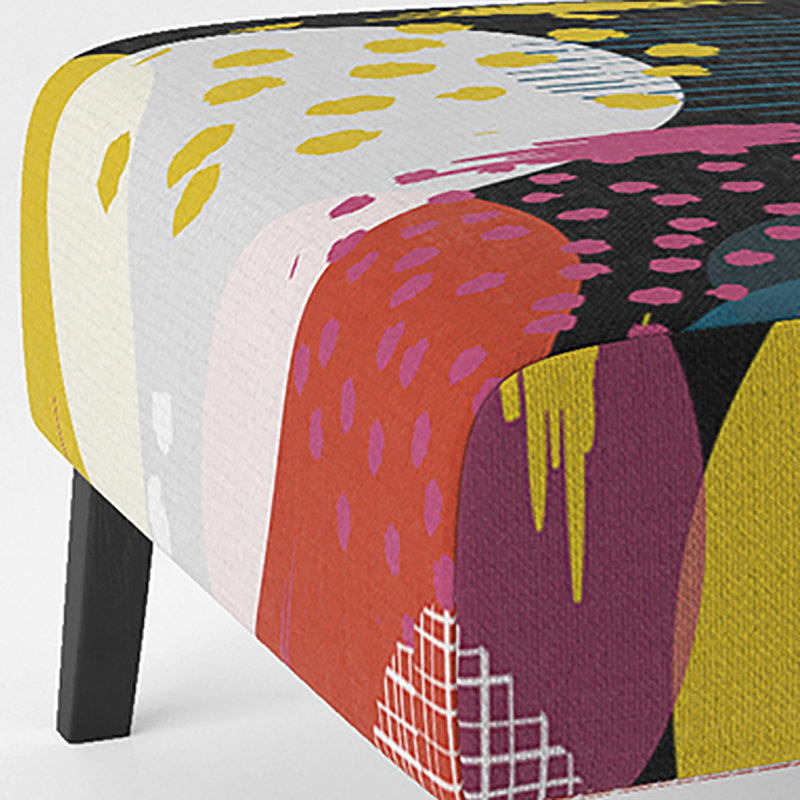Multicolor Circle Pattern - Upholstered Patterned Accent Slipper Chair