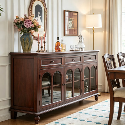 Retro Glass Cabinet Door Sideboard