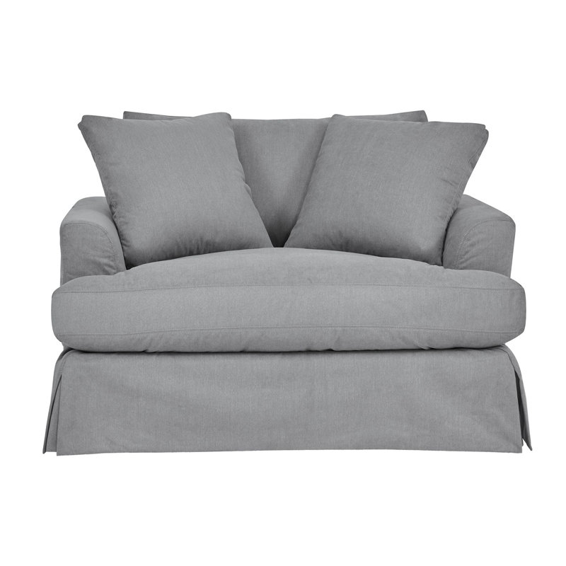 Kaniz Upholstered Chair And A Half, Gray Polyester Blend