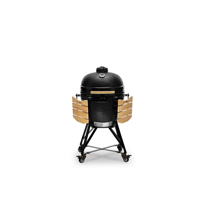 Kamado Bono 26.4cm W Wood Pellet Grill, Black