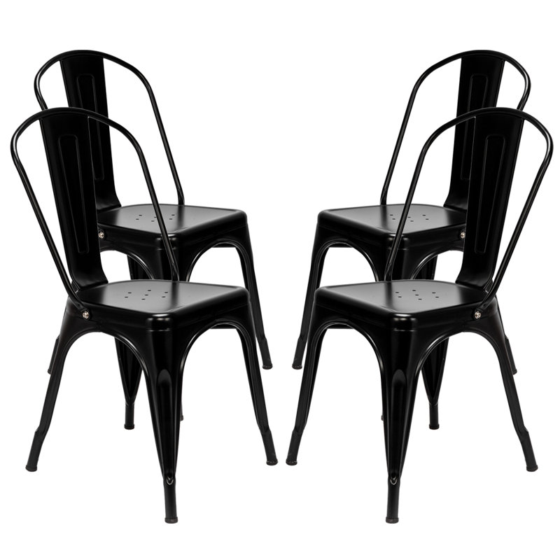 Chaise d'appoint à dossier en lattes Jeanette, Noir