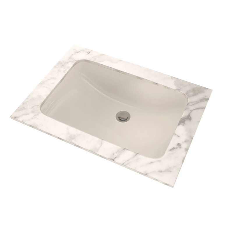 Augusta Vitreous China Rectangular Undermount Bathroom Sink with Overflow, Sedona Beige