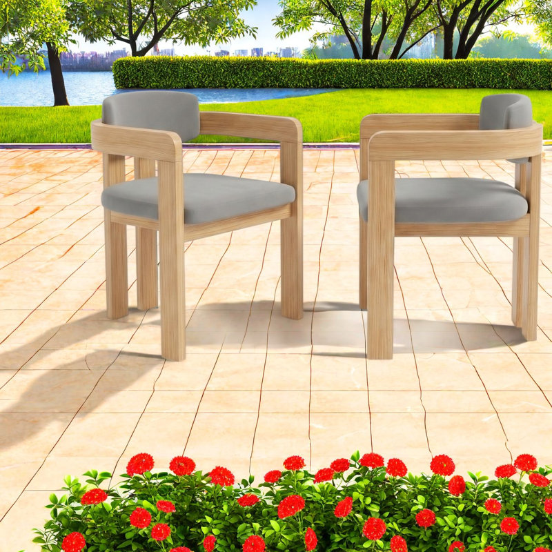 Chaises de salle à manger Lb, ensemble moderne rembourré en bois d'acacia pour patio