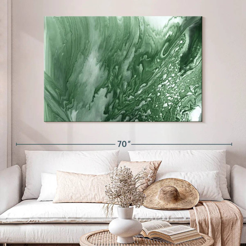 Avery Marbled Malachite I, 34" H x 51" W