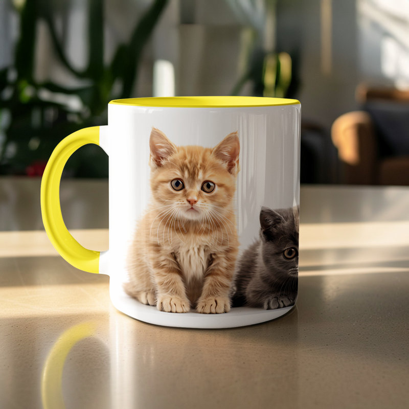 Ceramic Coffee Mug, 2, Yellow
