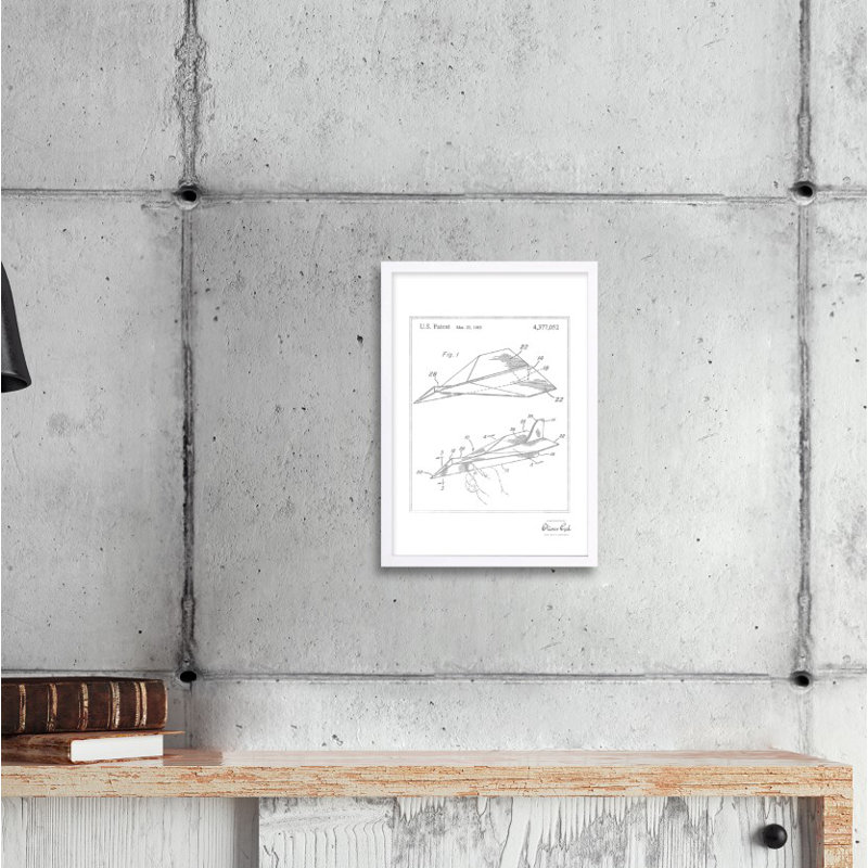 Folded Paper Airplane 1983 Print, White