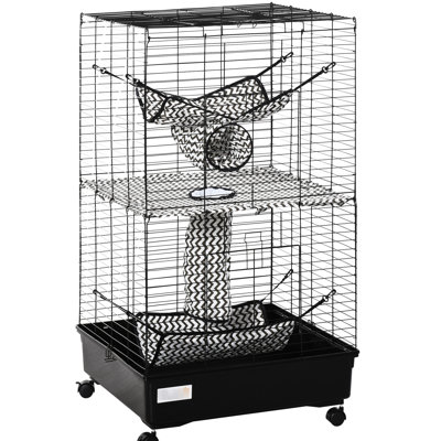 42" Metal Ferret Cage, Black - Comes With Wheels, Brakes & Multiple Platforms For Pet Cheer Ferrets Cage Wheels Offers Joy And Satisfaction