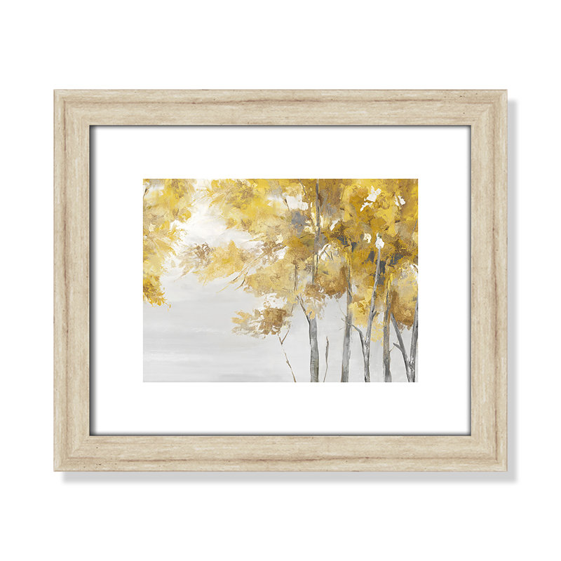 Jaune altruiste - Art encadré autoportant, Cadre beige, H 13,5 po x l 15,5 po x P 1,25 po