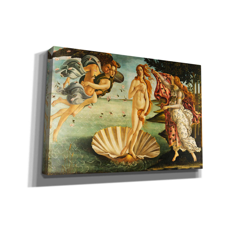 «La naissance de Vénus» par Sandro Botticelli, art mural sur toile, H 12 po x l 18 po x P 0,75 po