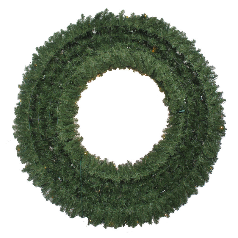 Faux Lighted Wreath, 84" H x 84" W x 11" D