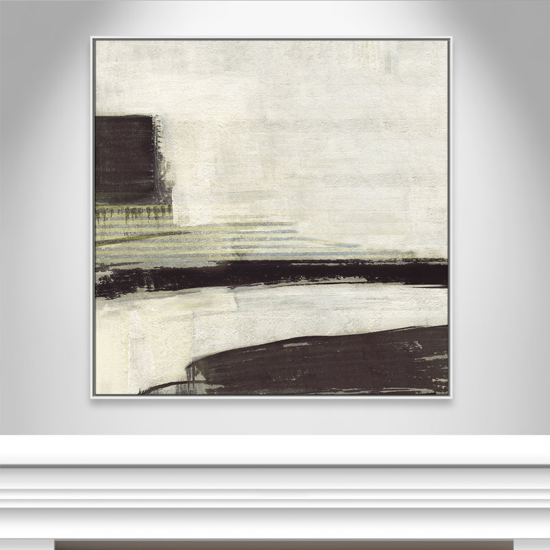 «La Bande Coffee Print» par Sally Swatland, H 46,5 po x l 46,5 po, Blanc