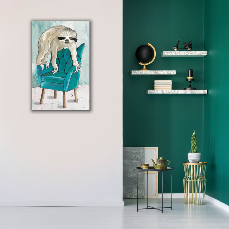 Toile épique Graffiti «Chill Sloth 2» par Cindy Jacobs, 26 po x 40 po