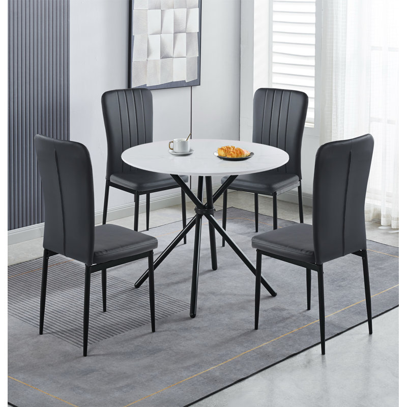 Rostin 4 - Person Dining Set, White