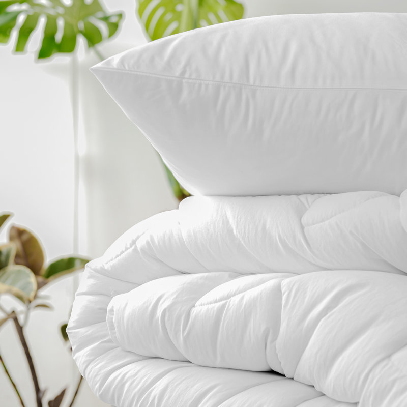 Elladine 400TC 100% Cotton Sateen Duvet Set, Single Duvet Cover + 1 Standard Pillowcase, White