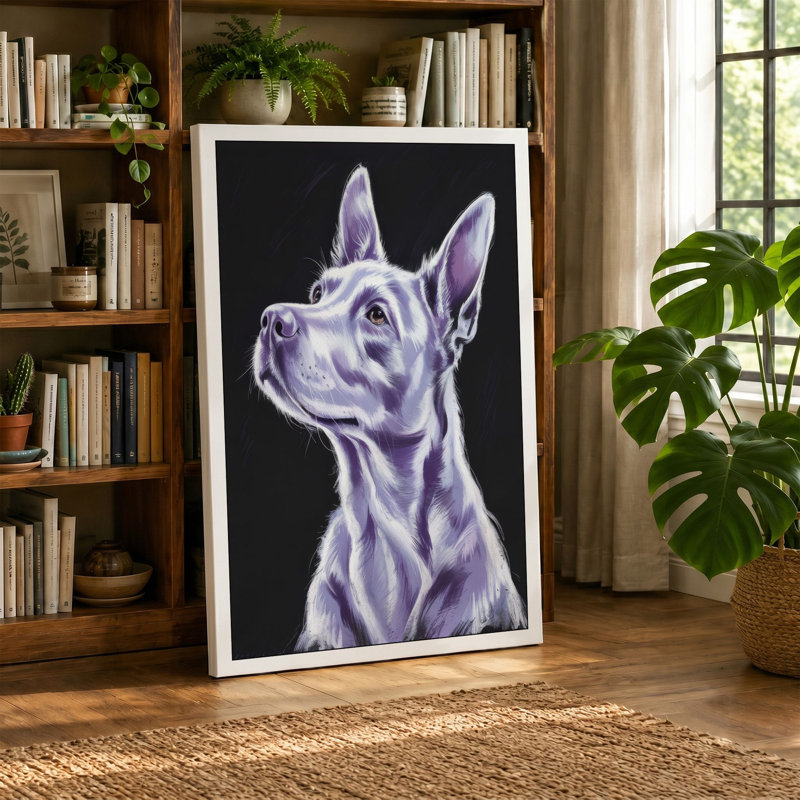 Poised Chihuahua Modern - Wrapped Canvas, 30x20 - 76.2 x 50.8 cm, Cream Border