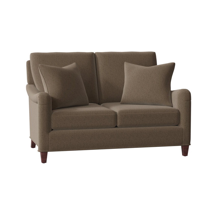 Smythe 57" Rolled Arm Loveseat with Reversible Cushions, Hazelnut, Bark (8789 06)