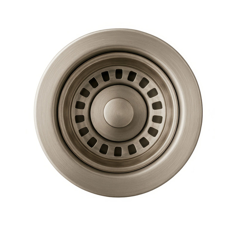 Whitehaus 2" Kitchen Basket Strainer, Brushed Nickel