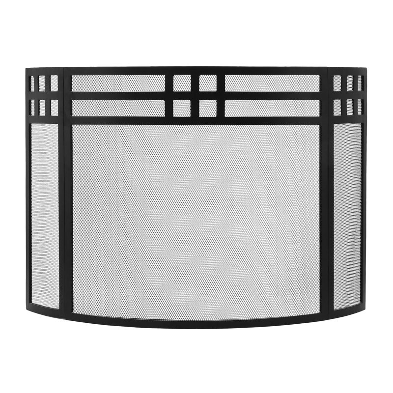 Alasha Iron Fireplace Screen, Black