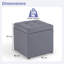 40cm Wide Square Cube Ottoman with Storage