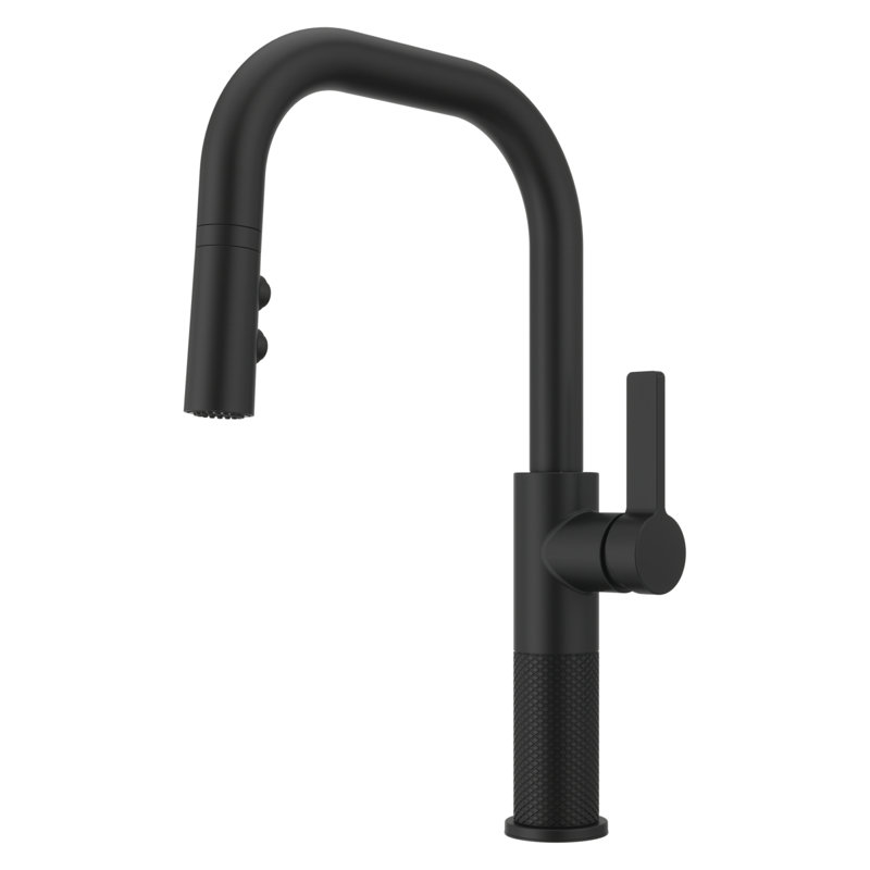 Pull Down Single Handle Kitchen Faucet, Matte Black