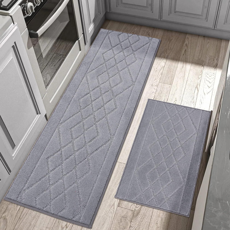 Leonardtown Non-Skid Kitchen Mat, Grey