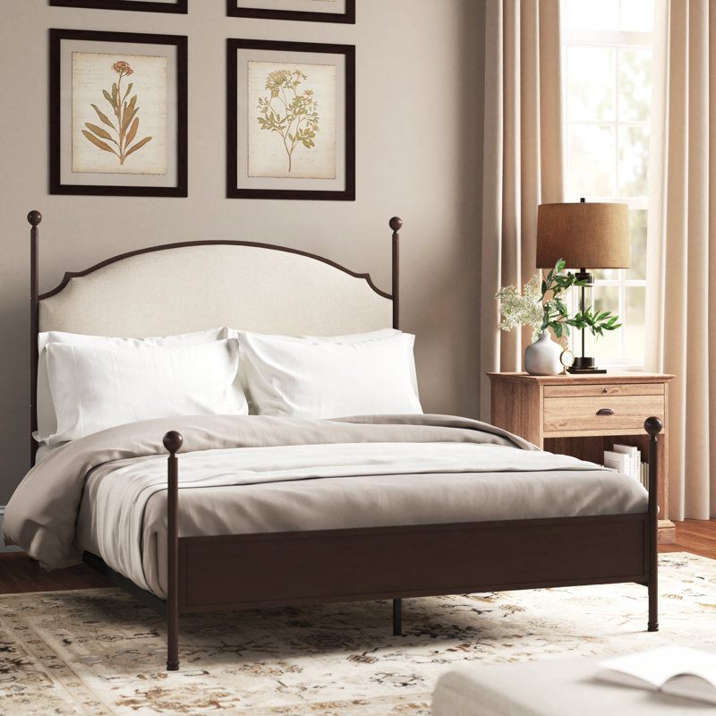 Marinez Upholstered Metal Standard Bed, Queen