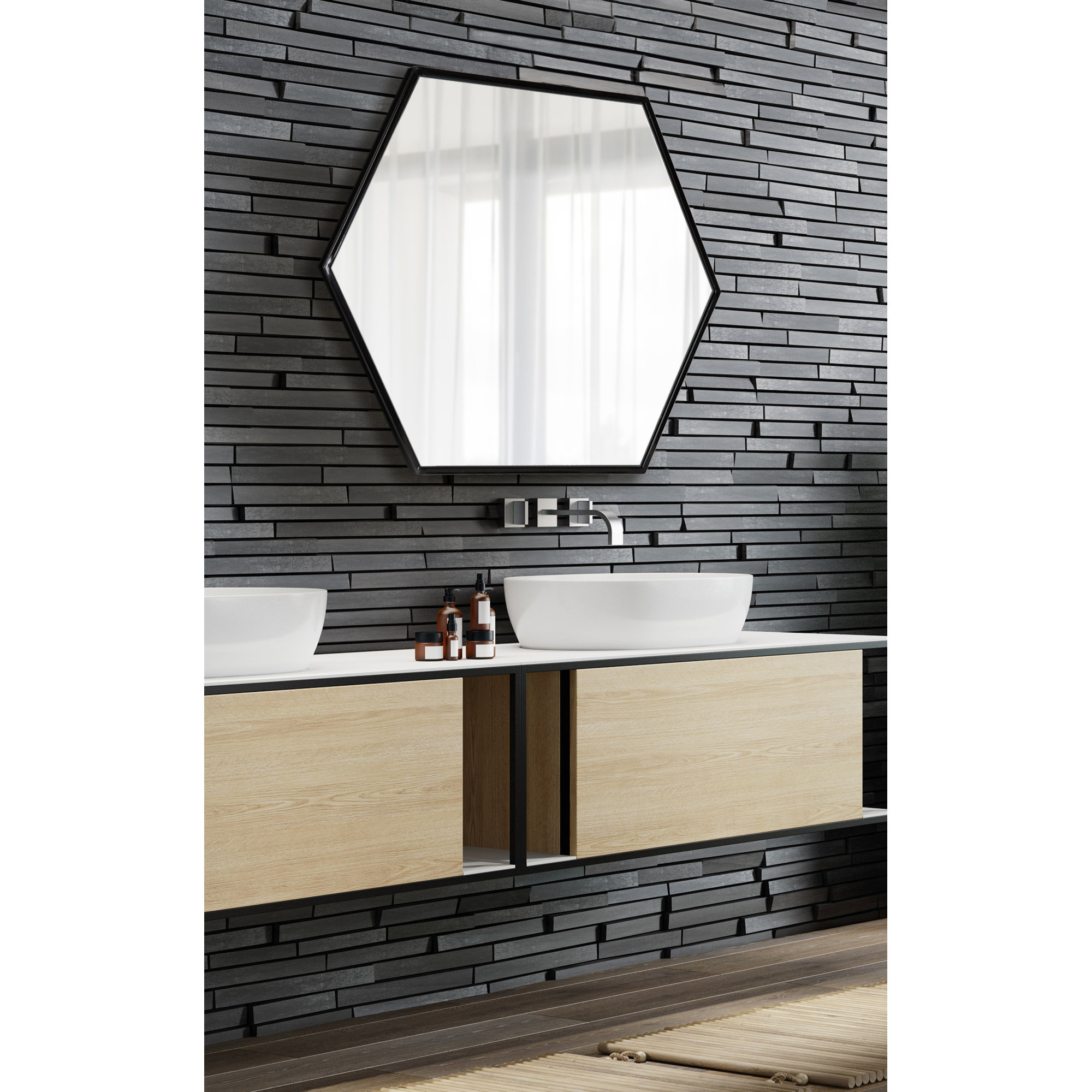 Breckler Metal Mirror, 25.75" x 22", Black