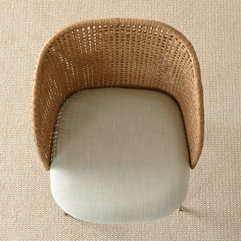 Ensemble de table de salle à manger pour 4 personnes avec table ronde et 4 chaises rembourrées en tissu