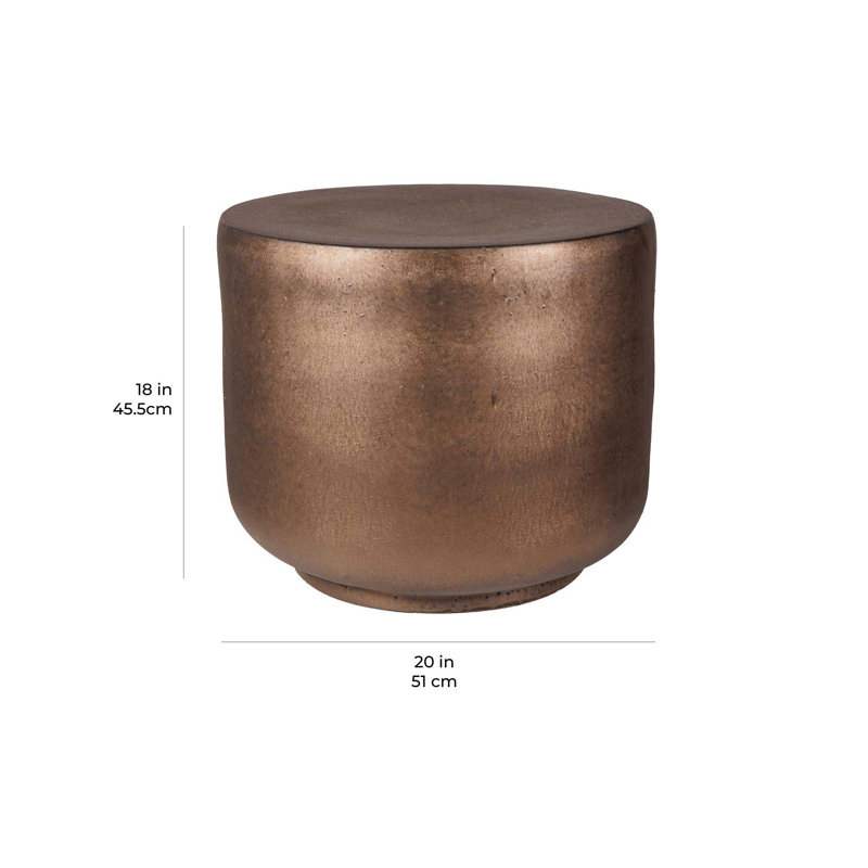 Provenance Signature Outdoor Round Side Table, Gilt