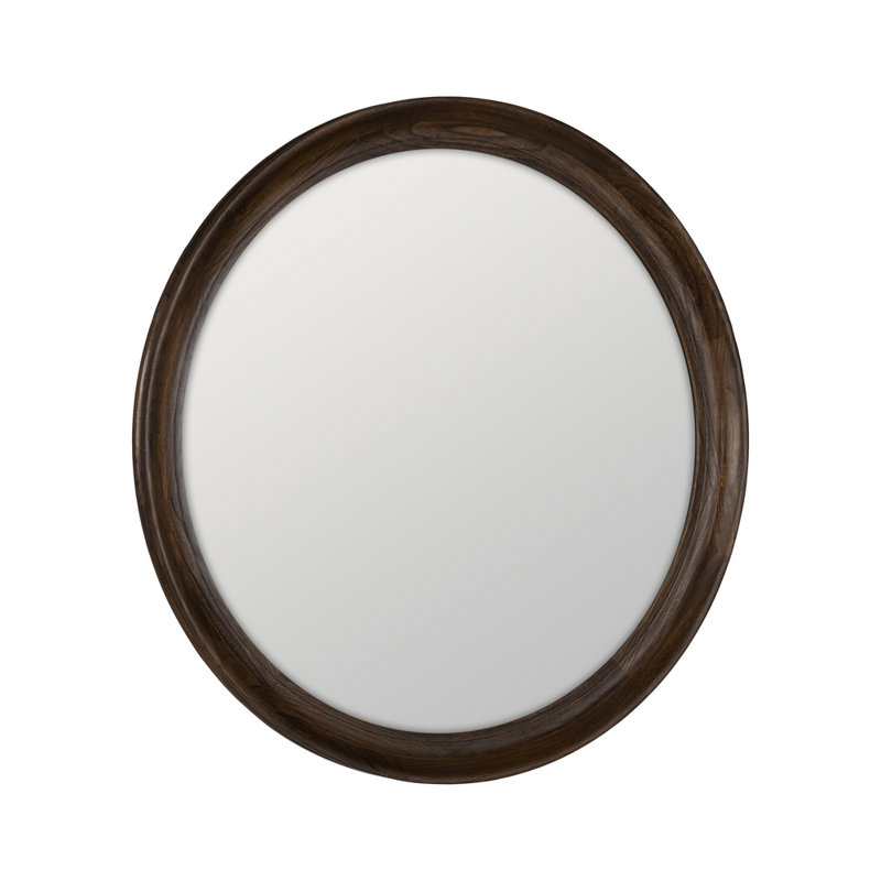 Alaura Solid Wood Round Mirror