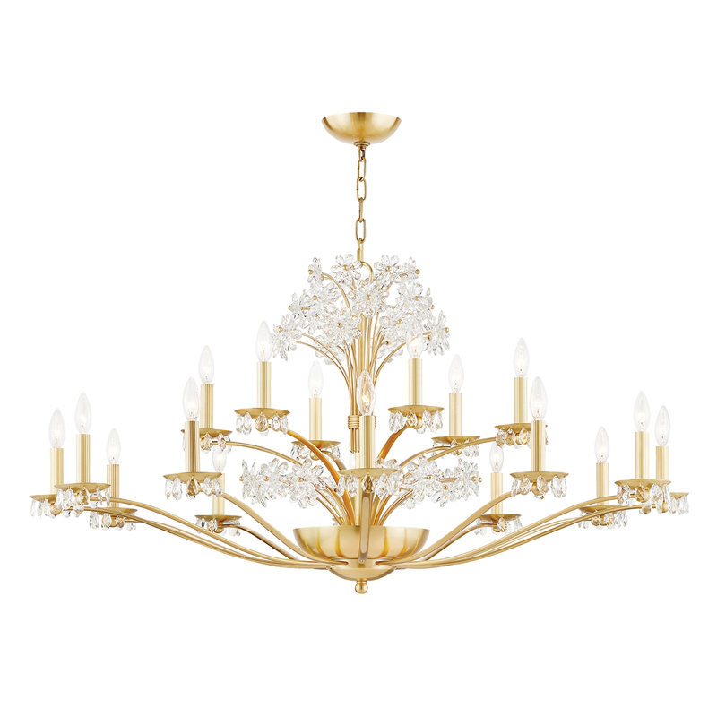Beaumont 20 Light Chandelier, Aged Brass