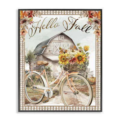 «Hello Fall Cottage», art de la giclée encadrée par Nicole DeCamp