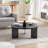 Round shape coffee table with three metal legs-1463808647