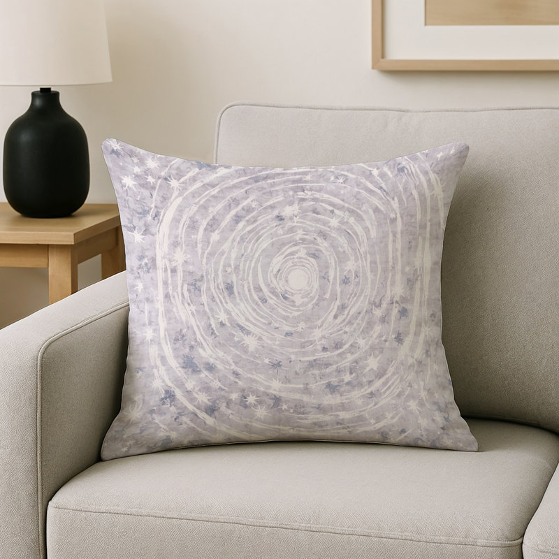 Coussin décoratif intérieur et extérieur Modern, Blanc abstrait 1, Carré 16 po