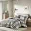 Housse de couette en microfibre à carreaux double / grand 3 pièces, étiquette, attaches intérieures et lavable à la machine pour une insertion sûre