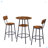 Round Bar Stool Set With Shelves, Stool With Backrest