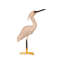 Figurine héron en bois enneigé - sculpture d'oiseau côtier sculptée à la main, décor de rivage élégant