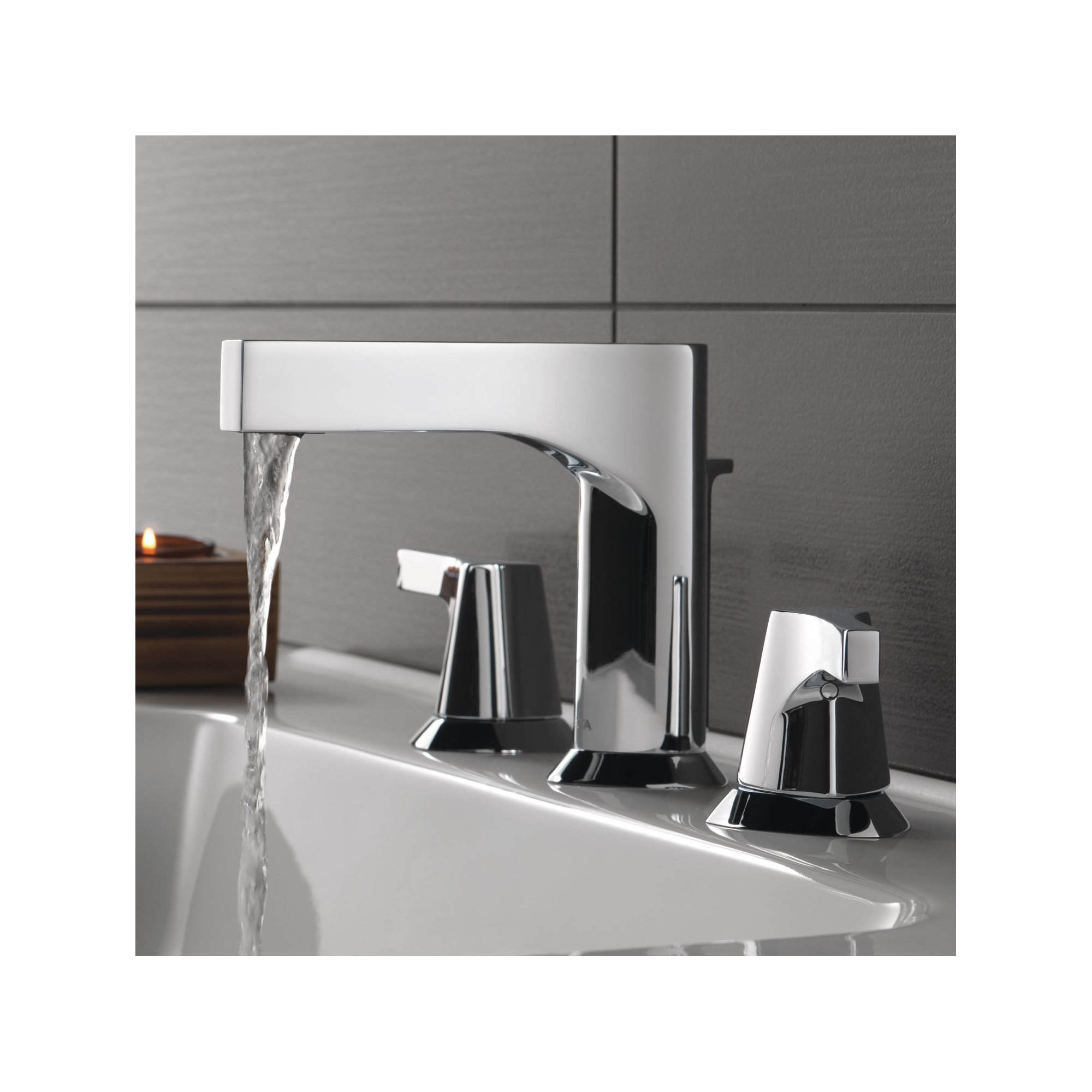Zura Widespread Faucet with Drain Assembly, Chrome