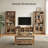 Callison Farmhouse Entertainment Center With Bookcases For 75'' TV, Modular Living Room TV Stand Set-131909241-131909246
