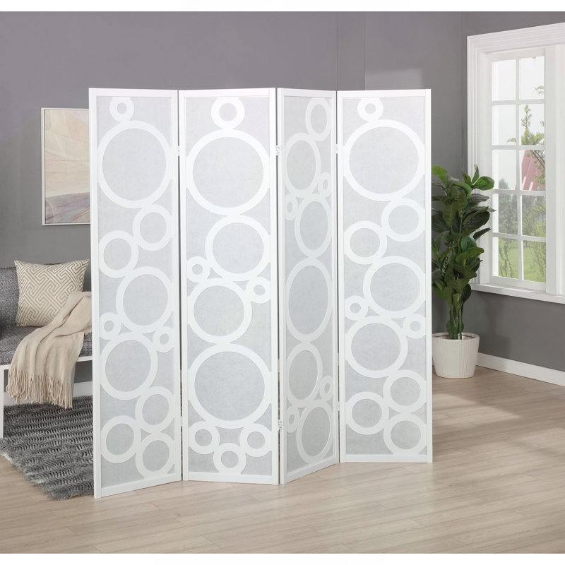 Cloison 4 panneaux en bois Arvada, White