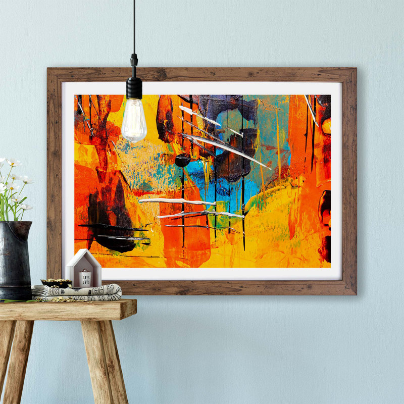 Abstract Vol.474 by S.Johnson - Wall Art, Walnut, 62cm H x 87cm W x 2cm D