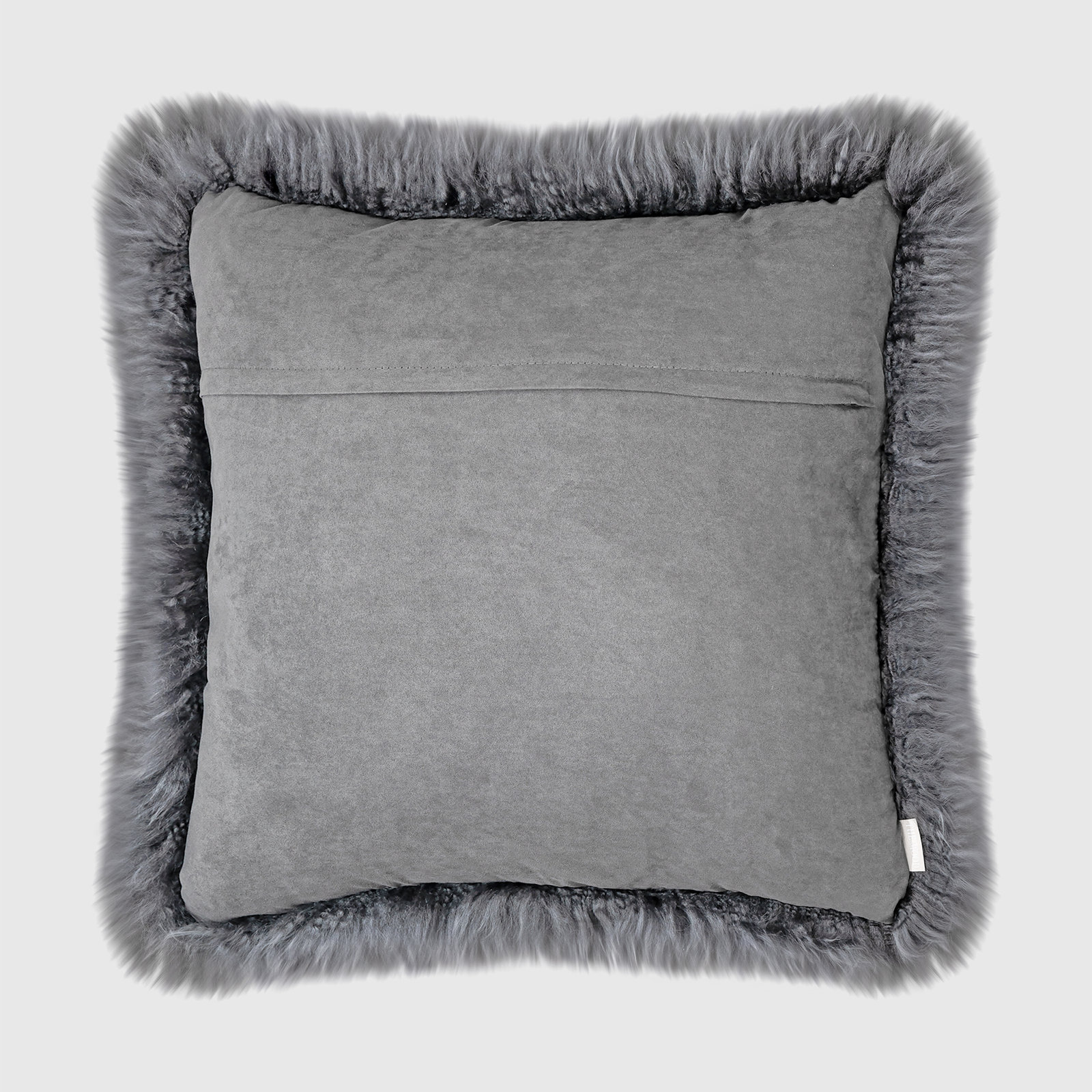 Fieldman Leather Throw Pillow, Charcoal Gray