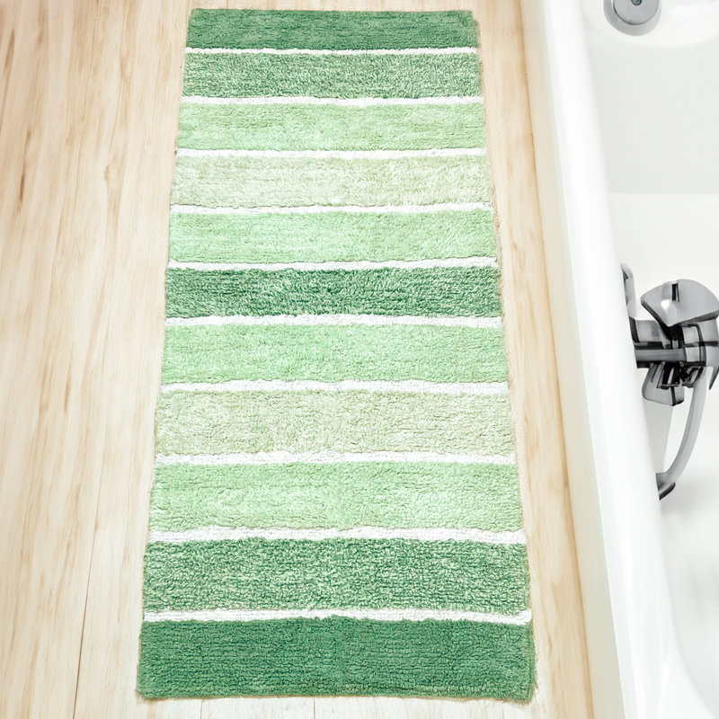 Tapis pour salle de bain Cervantez, Ombre vert sauge, L 24 po x L 60 po