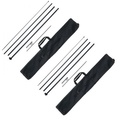 Feather Flag Pole Kit 2 Packs Swooper Flag Pole 16.3 ft with Ground Stakes