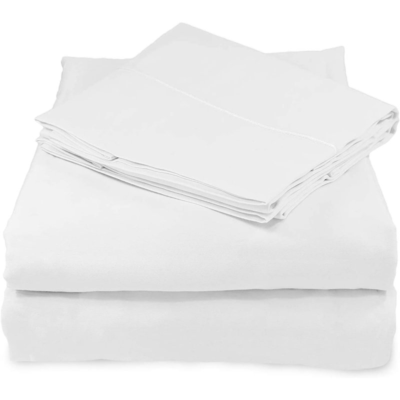 Ensemble de couvre-lit 3 pièces Sheets 300, Couvre-lit très grand californien + 4 pièces sup, Blanc