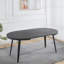 Table extensible, table de salle à manger, table de bureau, table basse, pieds en métal, plateau en bois aggloméré, 100/140 / 180X100X75Cm, couleur noire-1076915835