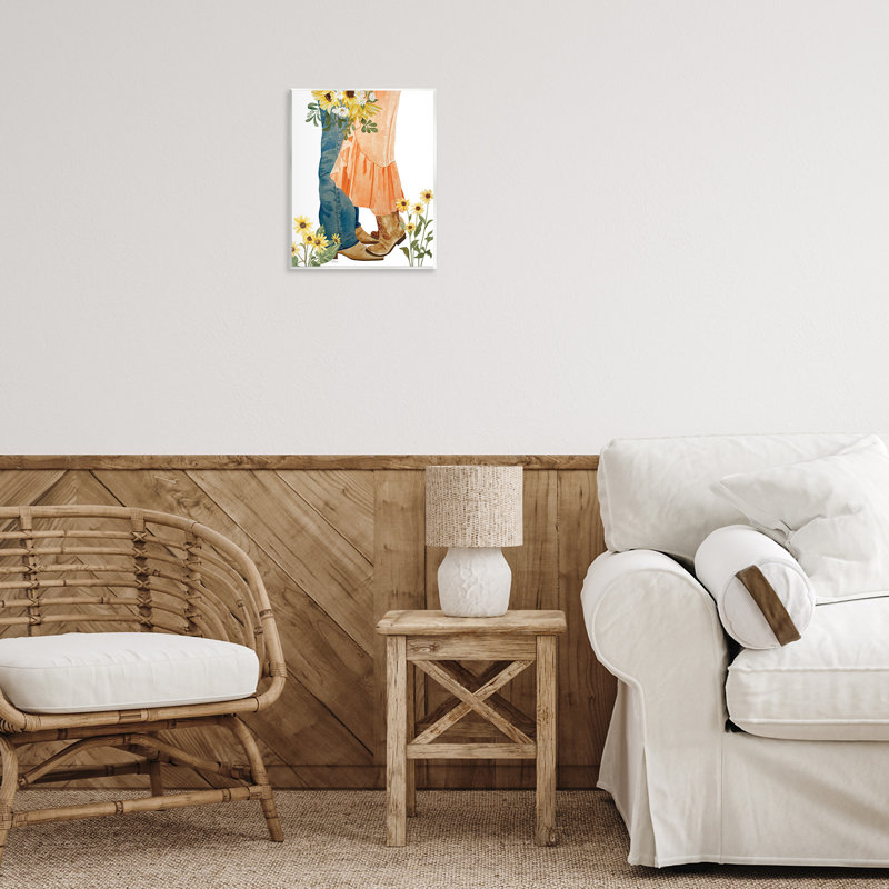Art floral sur plaque de couple occidental par Cat Thurman Designs